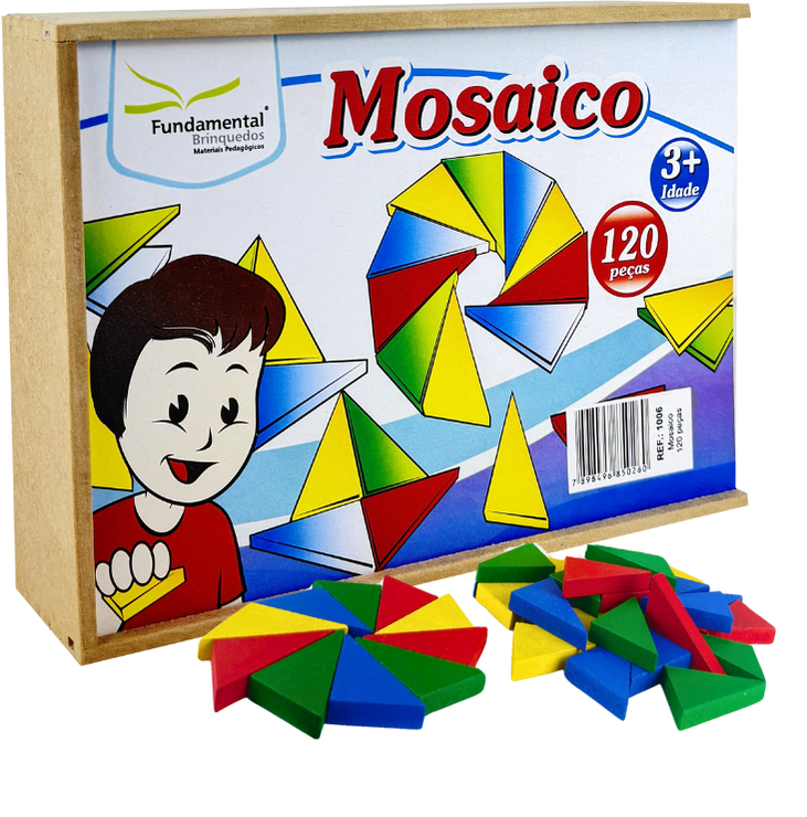 Mosaico 120 peças em Madeira Colorida