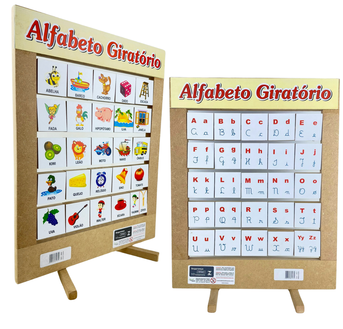 Alfabeto Giratório em Madeira 25 peças