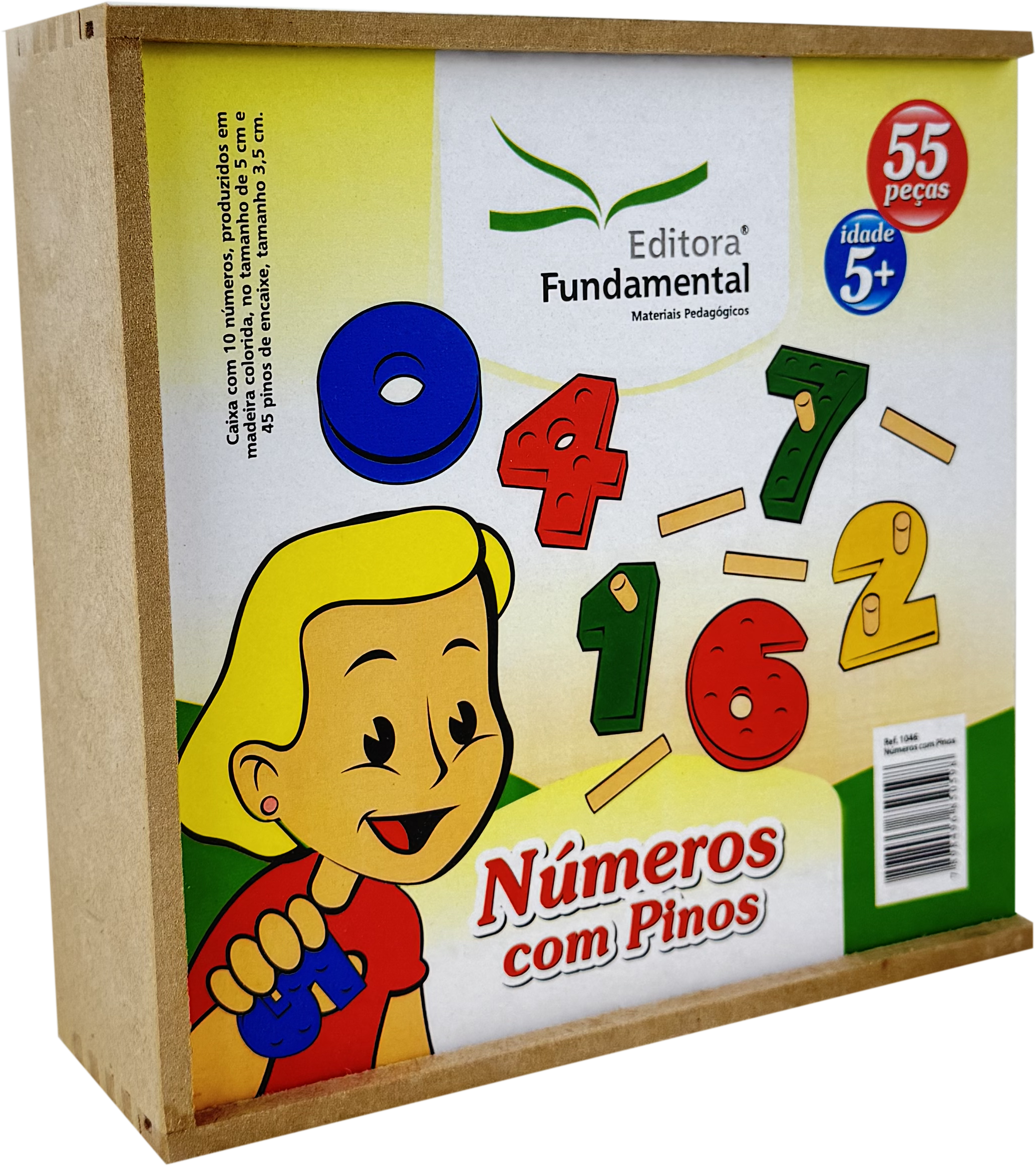 Números com Pinos em madeira