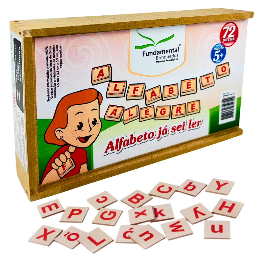 Alfabeto Já Sei Ler em Madeira 72 peças