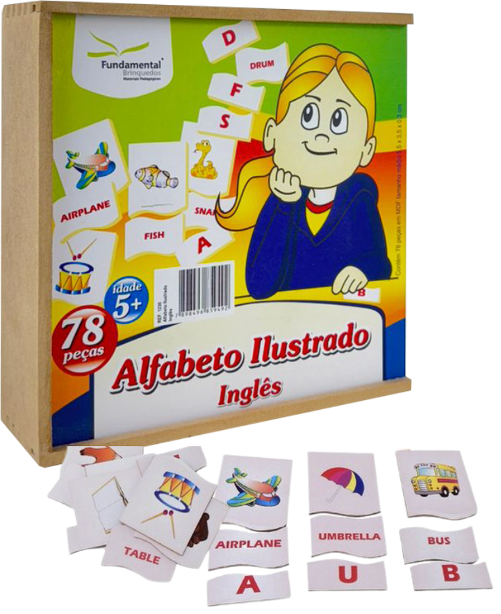Alfabeto Ilustrado Inglês 78 peças
