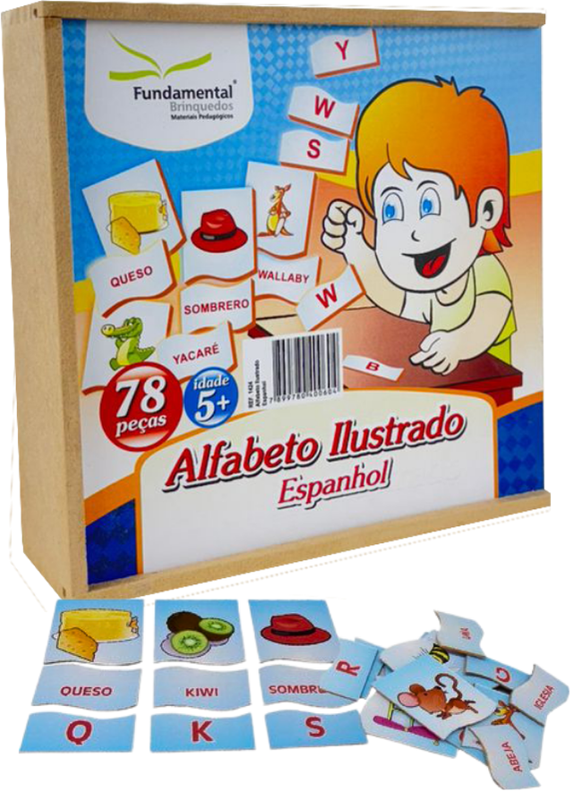 Alfabeto Ilustrado Espanhol 78 peças