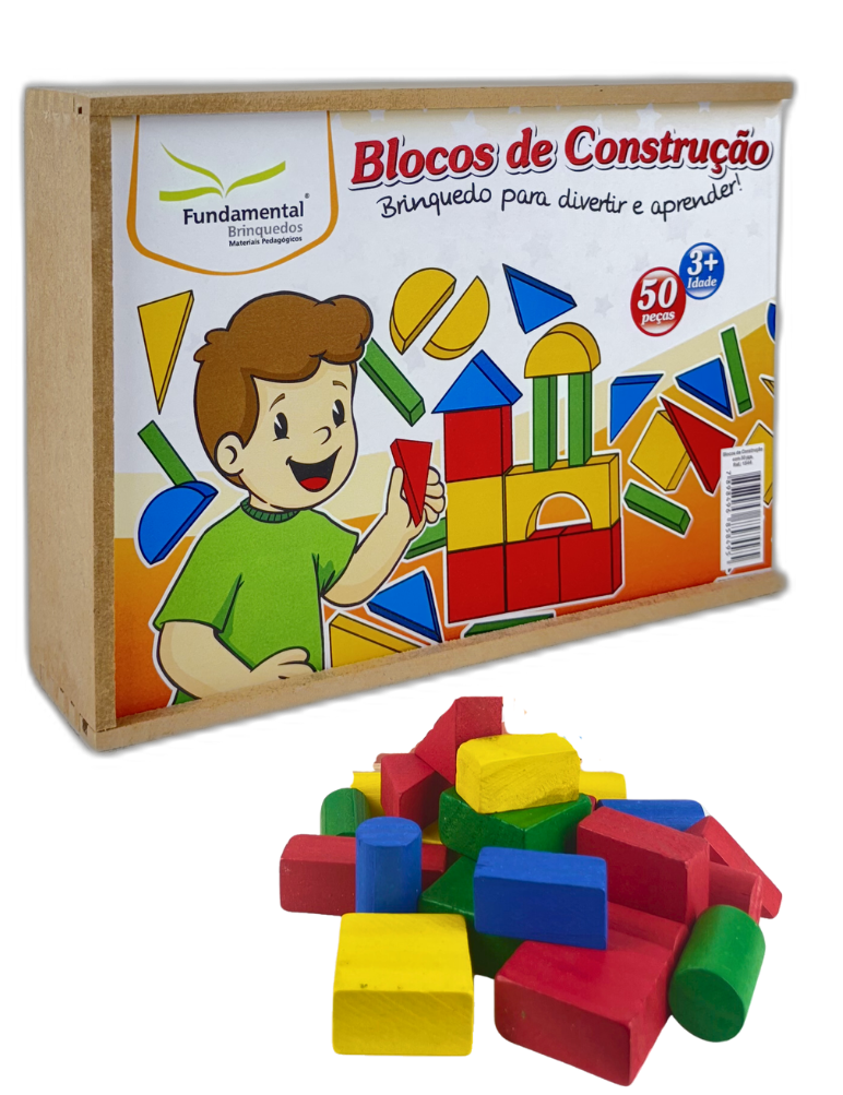 Blocos de Construção 50 peças em Madeira