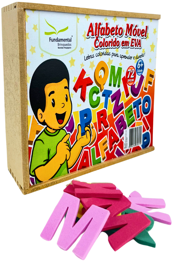Alfabeto Móvel Colorido EVA 72 peças
