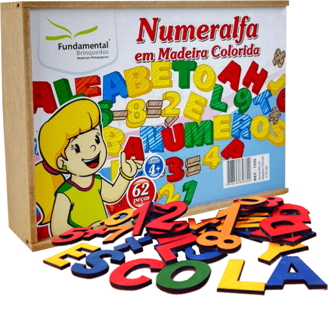 Numeralfa em Madeira Colorida