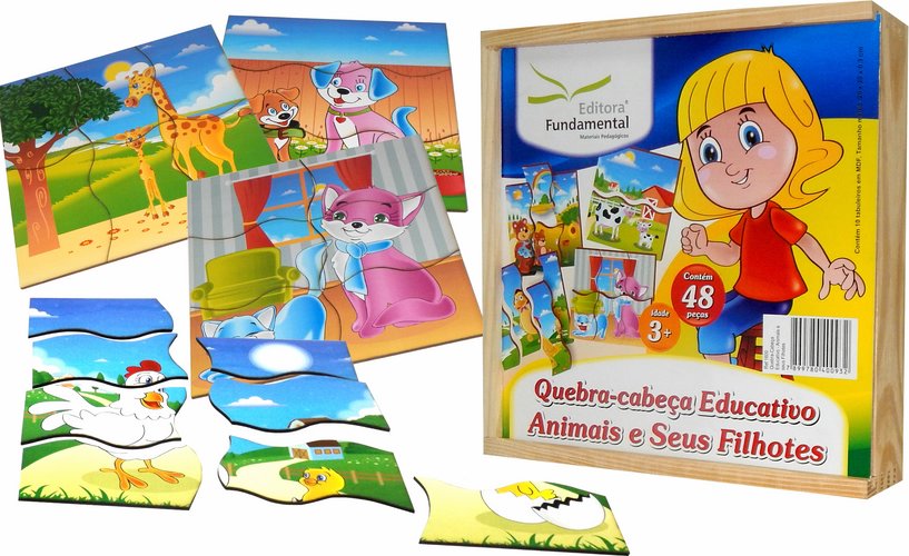 Quebra-cabeças 4 partes ANIMAIS – Pedagogiando no blog