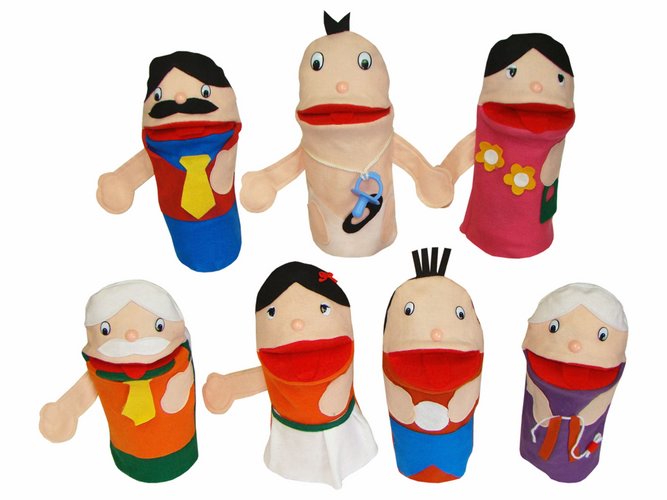 Conjunto Fantoches  Família Branca  – 7 un.