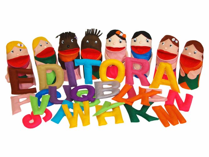 Conjunto Fantoches  4 Casais  8 un. + Alfabeto 26 letras