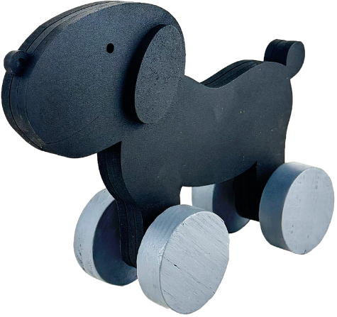 Carrinho de Puxar em Madeira – Cachorro