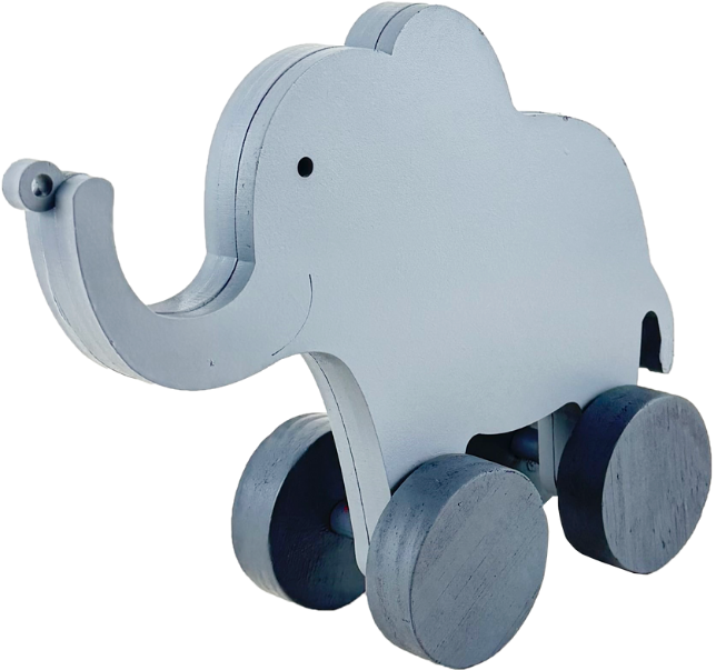 Carrinho de Puxar em Madeira – Elefante